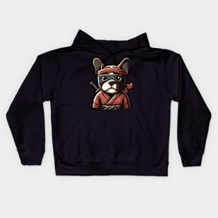 Ninja french bulldog Kids Hoodie